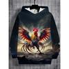 Autumn 3D Rooster Graphic Printed Hoodies Fashionable Casual Sports Pocket Long Sleeved Men's Hooded Sweatshirts