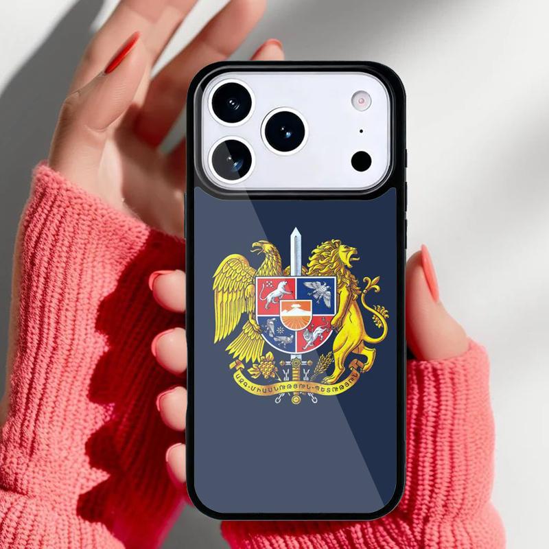 Armenia Russia Flag coat of arms soft Phone Case for iPhone 17 16 15 14 13 Pro Max Back Cover for 12 11 Pro Coque