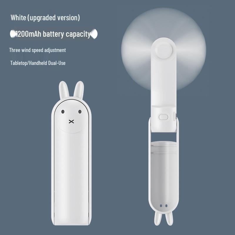 Mini Portable Foldable Desktop Fan - Cute Handheld USB Rechargeable for Students & Kids