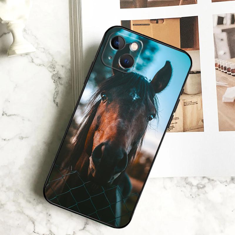Horse Animal Phone Case For iPhone 15 16 14 Plus 13 12 Mini 11 Pro Max X XR XS Max 7 8 Back Cover