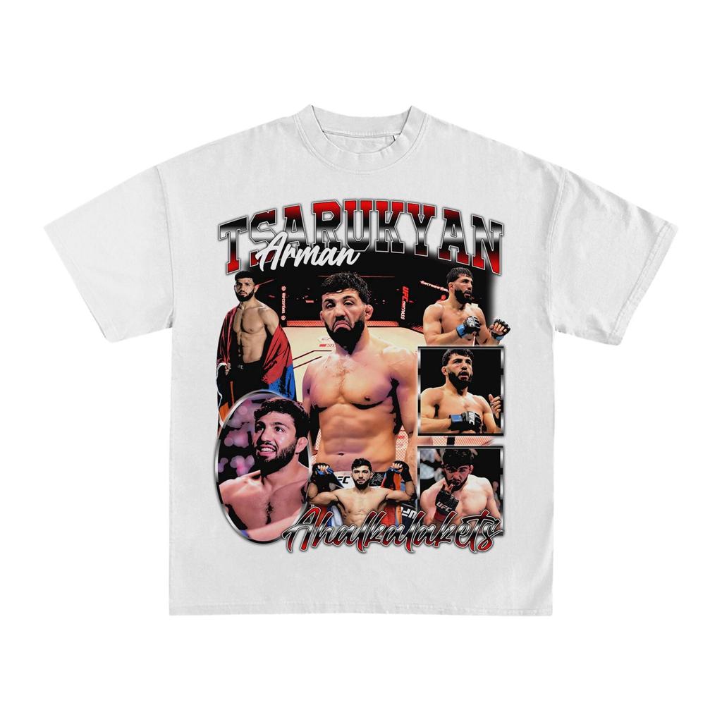 2026 Estate UFC Arman Tsarukyan Grafica Combattimento T-shirt Donna Sportiva Cotone Manica Corta Ampia Tempo Libero Fitness Maglietta Unisex