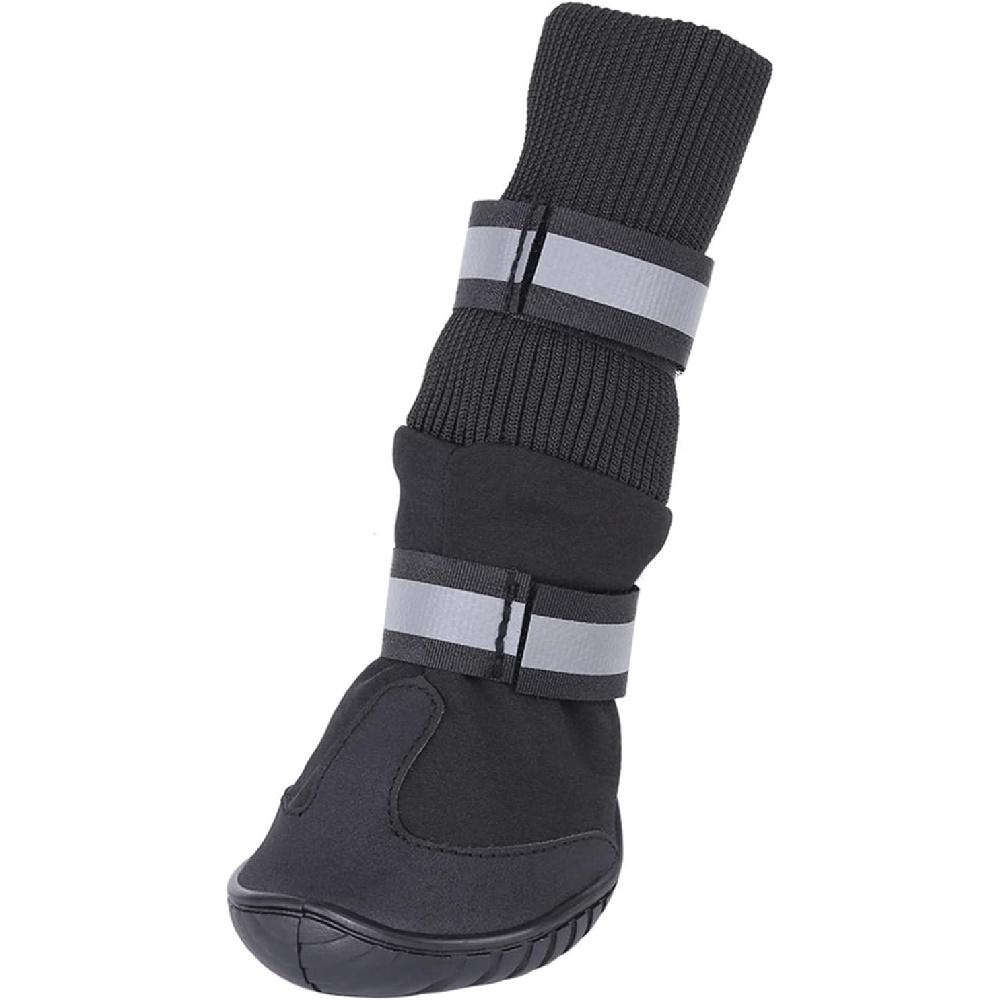 4pcs Set Reflective High Top Dog Boots for Large Dogs Anti Slip Design with Adjustable Closure for Walking In Rain or Snow (XL #02)