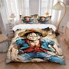 3pc Luffy One Piece Bedding Set Guest Room Bedroom Decor Christmas Halloween Decor Birthday and Holiday Gifts- All Seasons 3pcs Quilt 076