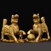 Auspicious All-Copper Ornament Home Store Desktop Decoration Male And Female Pair Eight Treasures Fire Kirin