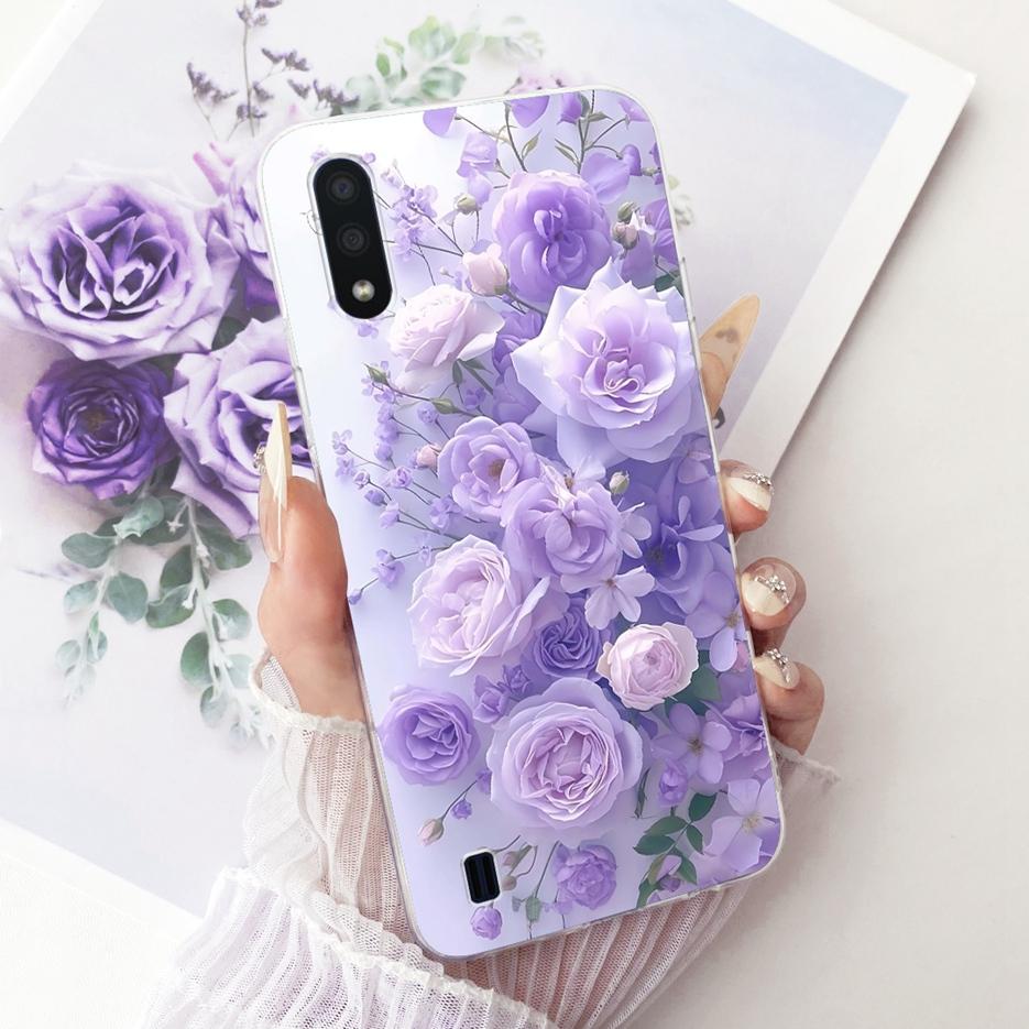 For Samsung Galaxy A01 Case SM-A015F Luxury Butterfly Tree Painted Cover Soft Silicone Case For Samsung A01 M 01 Galaxy M01 Bags