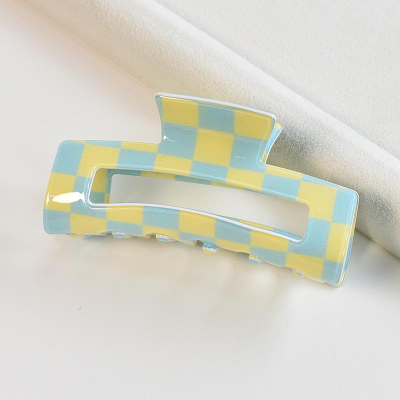 Fashion Hair Clips for Women Large Size Hollow Out Hair Claw Colorful Plaid Pattern Girls Claw Clip Hair Accessories New
