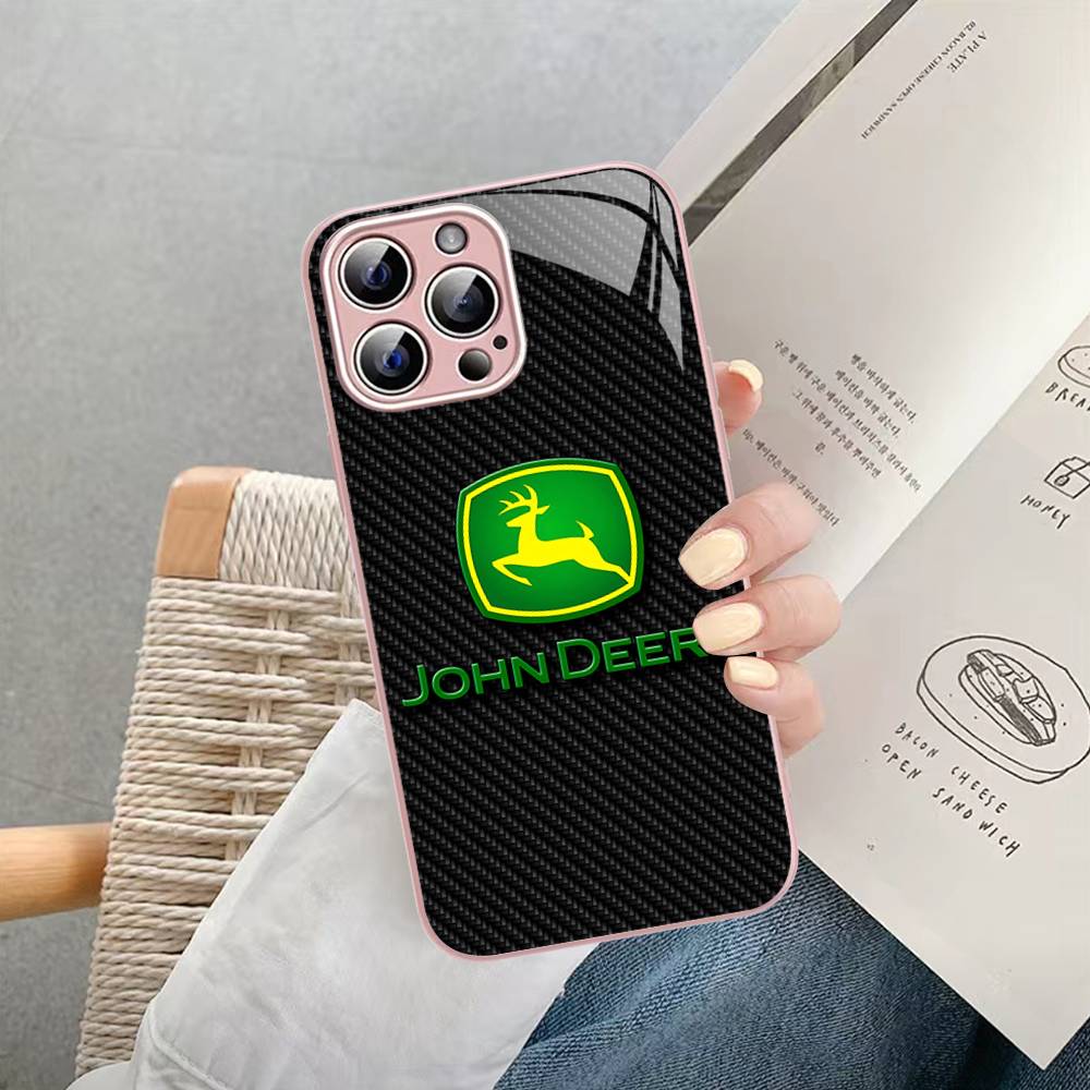 

Green J-John Truck D-Deeres Tempered Glass For Iphone 14 13 12 11 Pro Mini XS MAX 14Plus X XS XR Cover iphone 12 pro