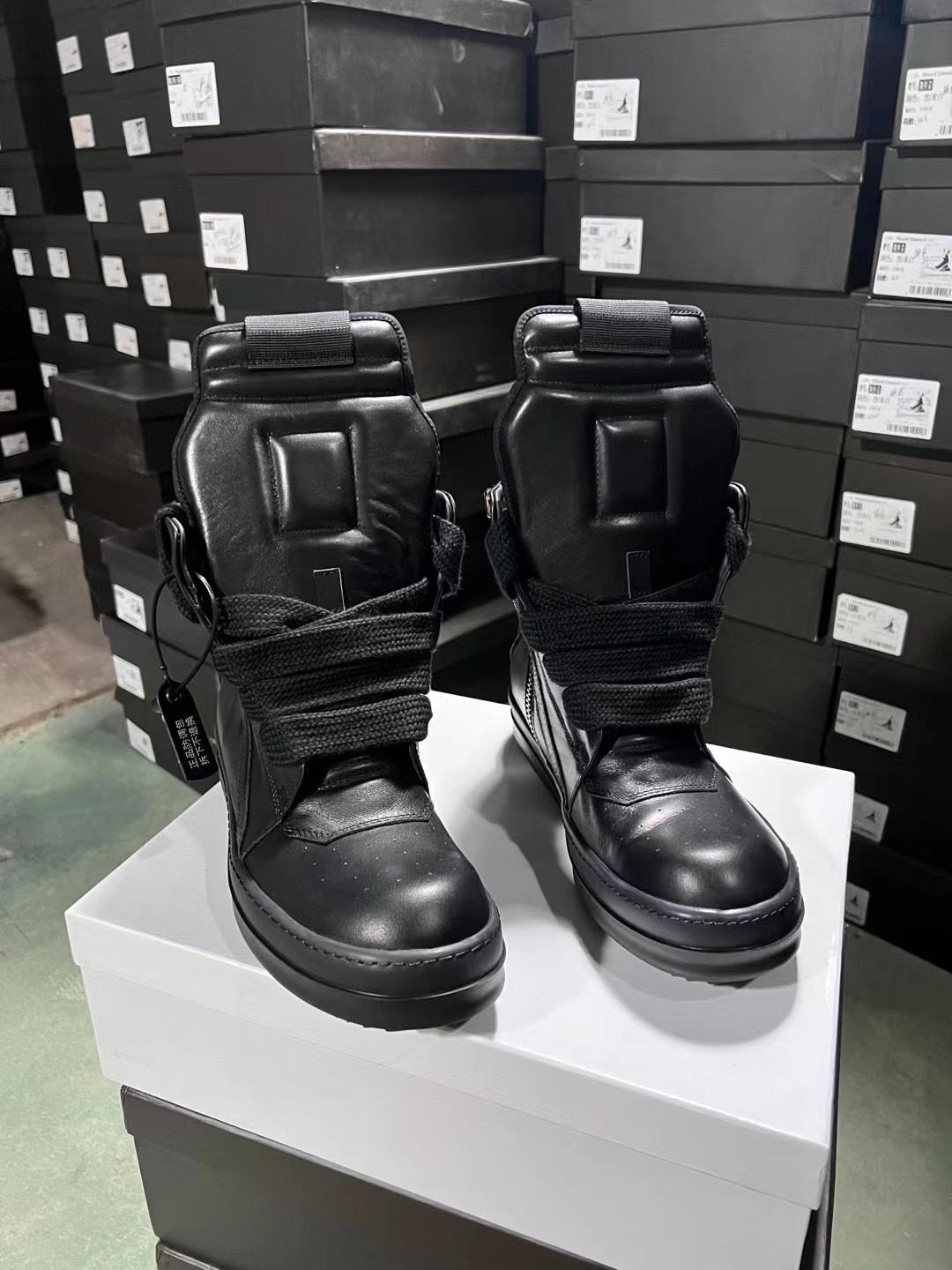 

Бренд Роскошный Дизайнерская Мужская Обувь Качество Повседневные Полностью Черные Кожаные Кроссовки Хайтопы Для Женщин Трендовые Толстые Шнурки Массивная Подошва 43