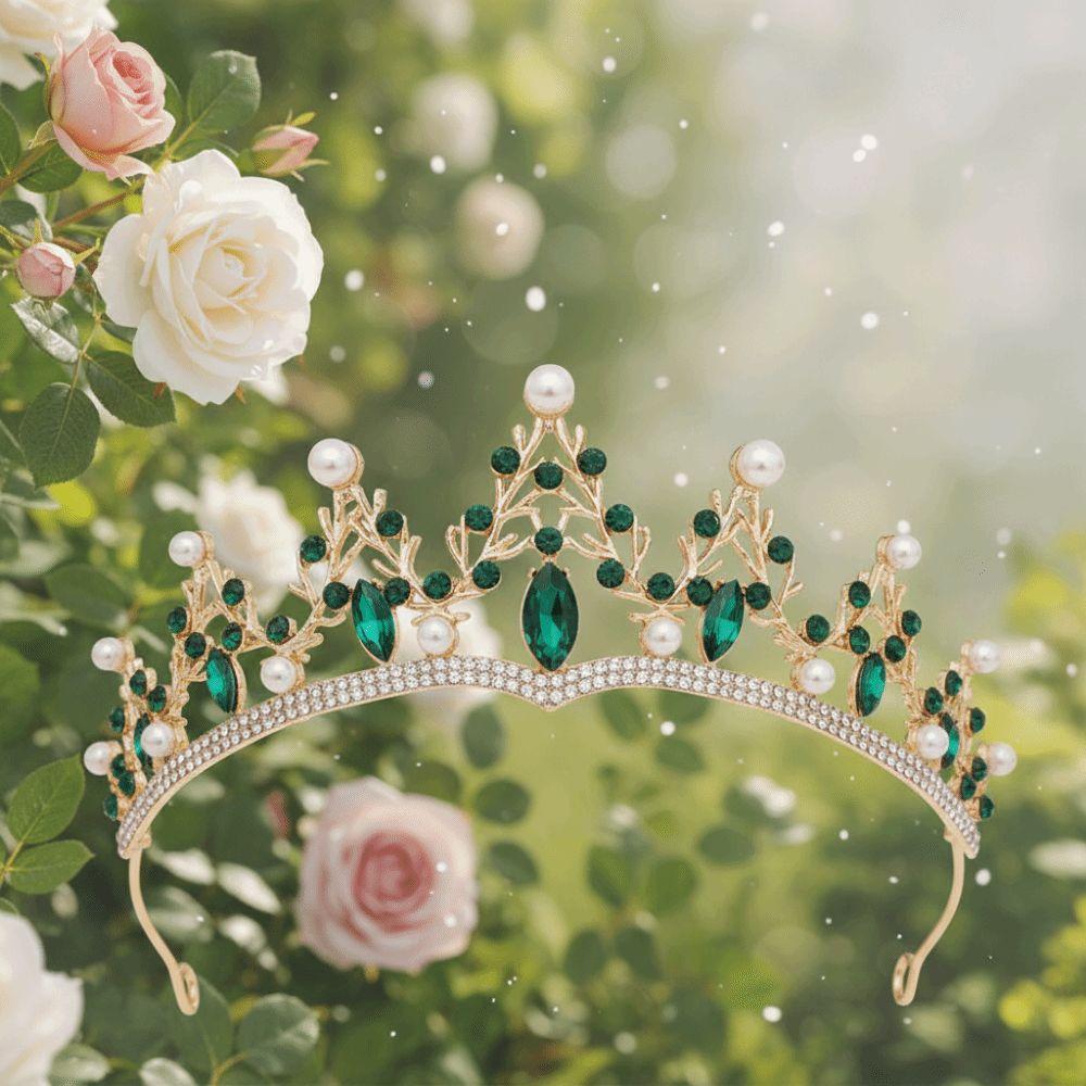 Retro Wedding Hair Accessories Rhinestone Crystal Headbands Queen Crown  Pageant Competition