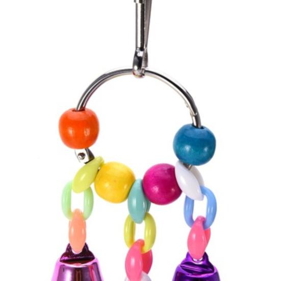 Pet Bird Bell String Chain Parrot Bite Zabawka do żucia Wisząca dekoracja klatki