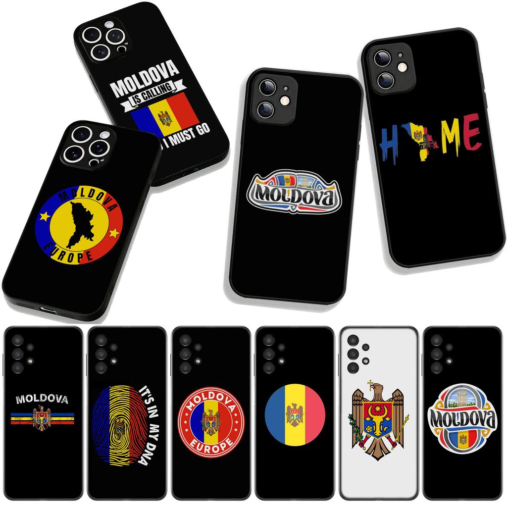 for Samsung Galaxy A25 A37 A57 A12 A14 A31 A41 A50 A51 A70 A71 A72 A21S A04 M15 Note 20 9 8 10 Case Republic of Moldova Flag