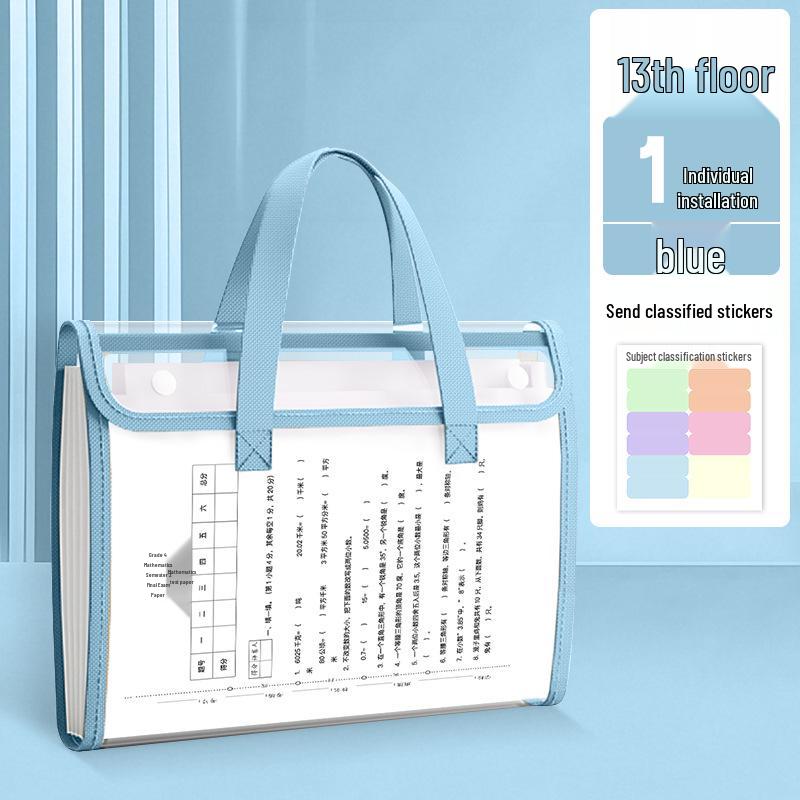 1048 Accordion Bag: High School & Junior High Test Paper and Homework Organizer