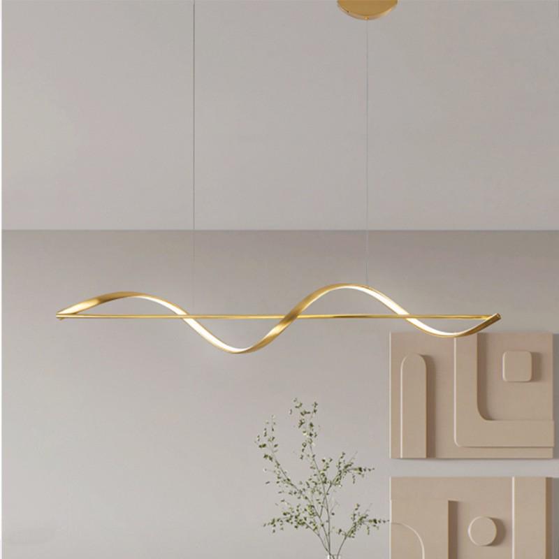 Modern Minimalist Twisted Strip Pendant Light for Dining or Bar