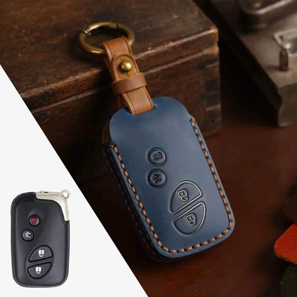 Real Leather Car Key Case Cover Pouch Smart Keyring for Lexus Rx270 Es240 Lx570 Accessories Keychain Holder Shell Fob Protector