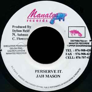 

7inch Record JAH MASON - Perserve It NONE Manatee Records Jamaica Reggae, Ska & Dub Used