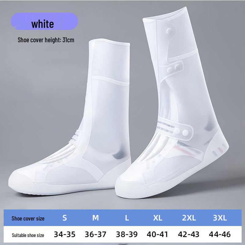 Wiederverwendbare Wasserdichte Silikon Anti-Rutsch Regenschuhüberzieher, Abriebfester High-Top Schutz für Damen und Kinder