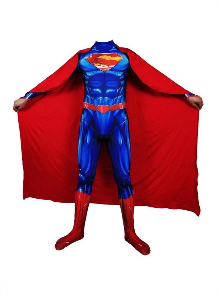 Kids' Halloween Cosplay Costume: Muscle Batman and Superman Jumpsuit Set