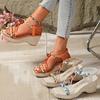 New Women Wedge Sandals Summer Hot Platform Peep Toe Sandals Elasticity Band Strap Slingback Shoes Big Size Sandalias De Mujer