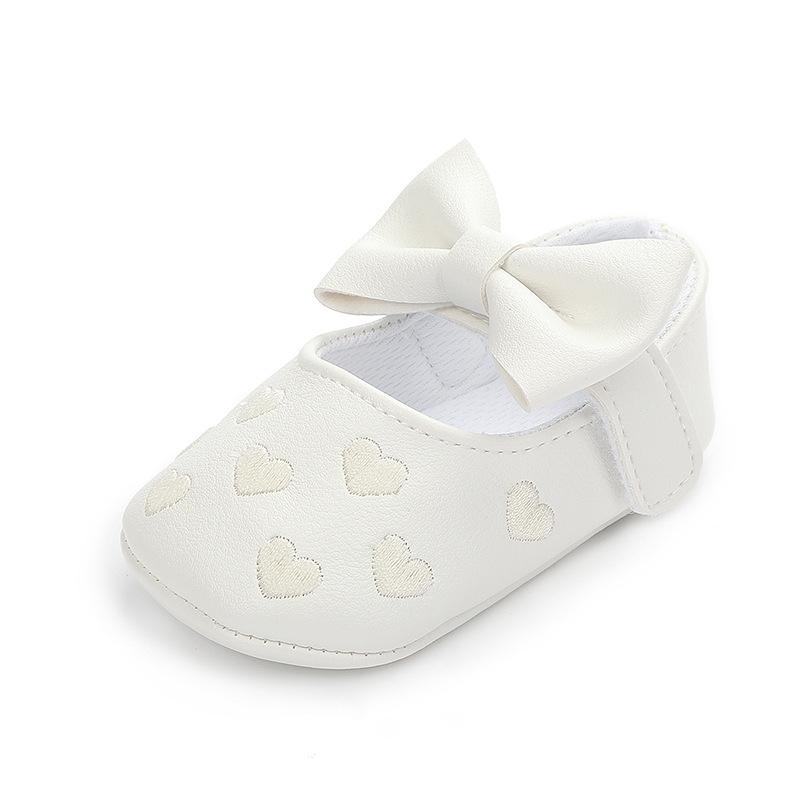 Girl Baby Princess Shoes Preschool Children's Anti slip Flat Bottom Soft Sole Cotton Baby Bed Shoes Cute Bow Baby Walking Shoes