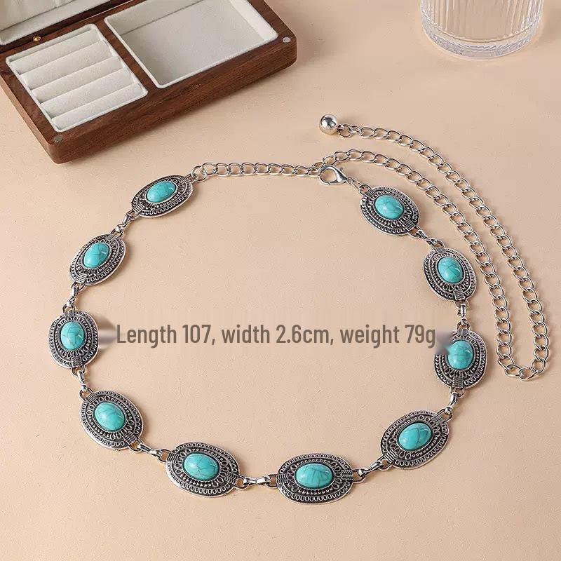 Damen Ethno-Stil Schmetterling Taillenkette: Modischer Metallgürtel für Rock oder Kleid