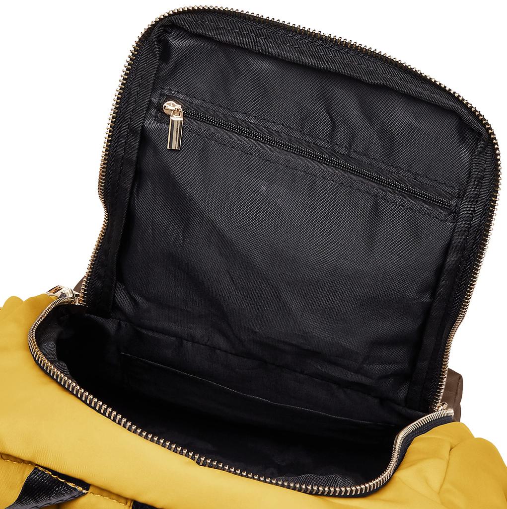 Cuco Women's 10-Pocket Faux Leather Backpack, 2153111016, Mustard (355)