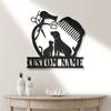 Customizable Dog Grooming Metal Sign, Elegant Pet Stylist Wall Art, Durable Fashion Mural