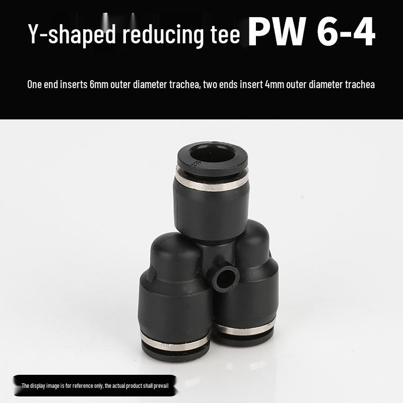 Pneumatic Reducing Y-Type Quick-Insert Plastic Air Hose Connector (PY-4-16)
