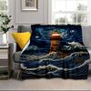 Lighthouse In Stormy Sea Blanket Flannel Blanket Throw Blanket Sofa Cover Blanket Soft Premium Blanket Picnic Blanket Tv Blanket Gifts