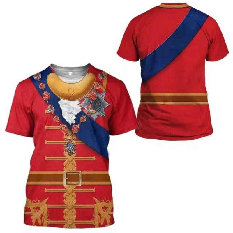 Cosplay Uniform 3D-Druck T-Shirt Mann Sommer O-Ausschnitt Kurzarm Übergroßes Top Casual Tee Lose Streetwear Harajaku