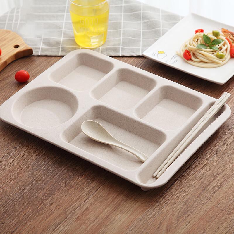 Weizenstroh Unterteilter Speiseteller Set