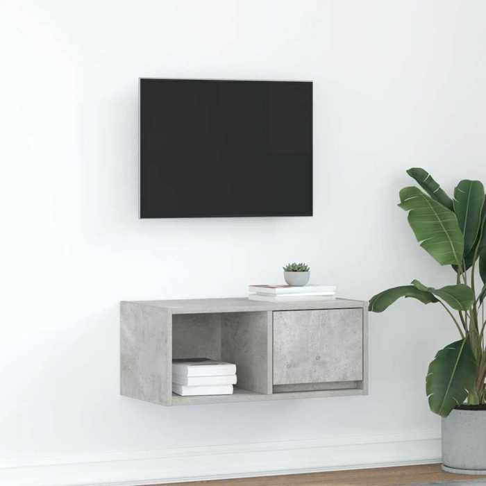 VidaXL TV Stand Concrete Grey 60x31x25.5 Cm Engineered Wood, TV Bench, Hi-fi Cabinet, Entertainment Center, TV Sideboard, 861442