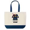 Tote Bag - PLANETEE - Super Atsem - Coton 40 X 45 Cm - Fond Bleu - Grand Format