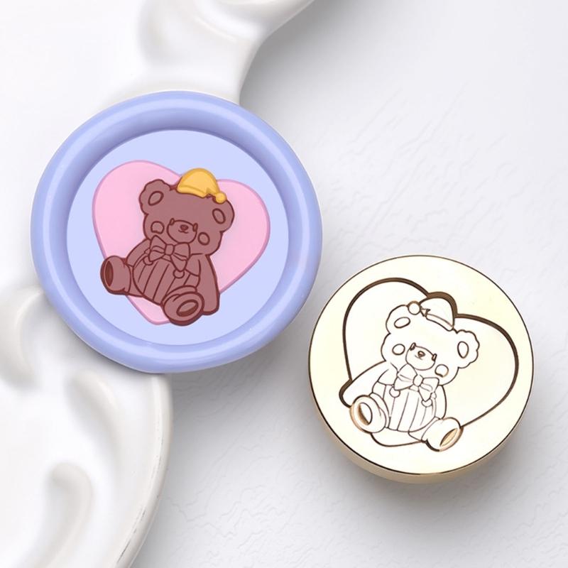 Vintage Seal Stamp Head Small Bear Animal Seal Stamp for Seal Envelope Card Party Invitation Packaging Christmas Wedding