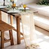 Semi-Sheer Gauze Table Runner Solid Color Tablecloth Luxury Table Cover  Wedding Decor