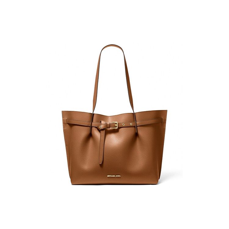 

Michael Kors MK Emilia Letter Logo Drawstring Commuter Leather Tote Bag Women tote Brown 35H0GU5T9T-230 Basic Set (Bag+Dust Bag)