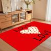 Red Love Heart Area Rug Non-Slip Washable Carpets for Living Room Durable Floor Mat Soft Rugs for Bedroom Home Decor Alfombra