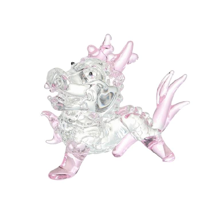 Delicate Crystal Dragon Sculpture Symbol of Luck Wealth Animals Collectible Gift