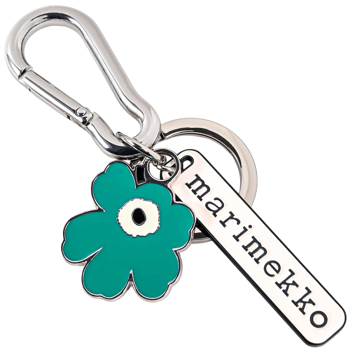 

Marimekko Puhallus II Unikko Turquoise Keychain with Hook, 094173 610 [Used]