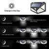 1~12PCS 100 LED Solar Wall Lamp 4 Sides Luminous With Motion Sensor Outdoor Garden Courtyard Waterproof Wall Light