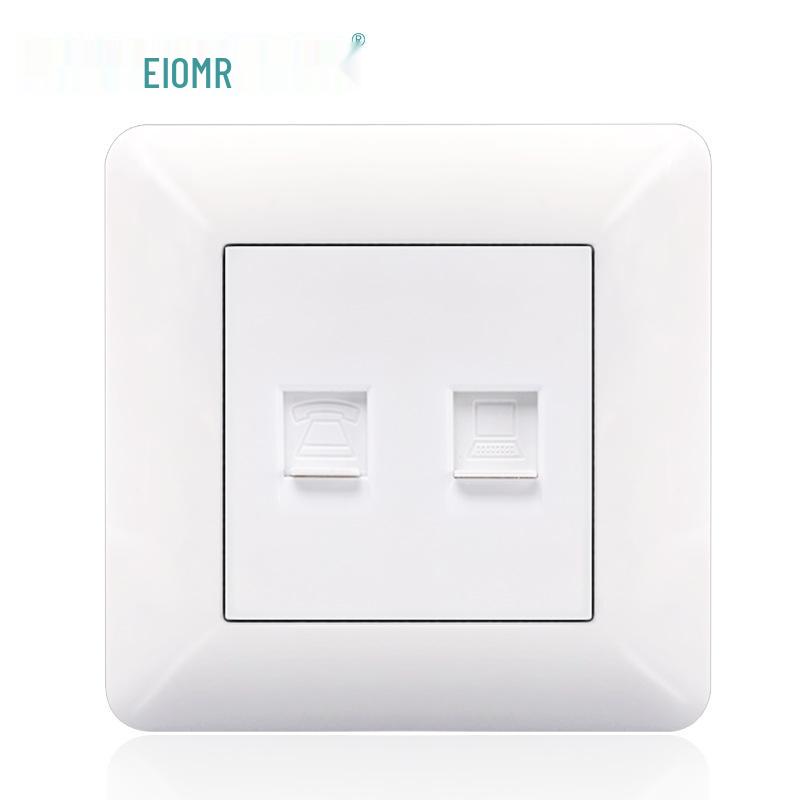 Curved White European Standard Socket Panel with Double USB & Type C, German Switch, Concealed Installation