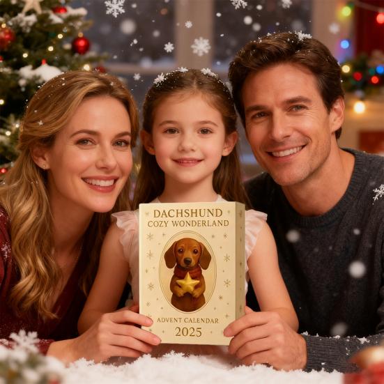 Calendar Advent Câine Teckel 2025 24 Zile Calendar Numărătoare Inversă Crăciun Atmosferă Festivă Decor de Sărbători