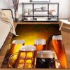 Beer Mug and Barrel Pattern Carpet with Golden Amber Theme for Home Decor Suitable for Use As an Anti-slip1 For1room and Bedroom Sofas