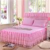 3dílná sada přehozu na postel Princeznovská krajka Volán na postel Jednobarevný Luxusní Přehoz na postel King Queen se 2 kusy povlaku na polštář