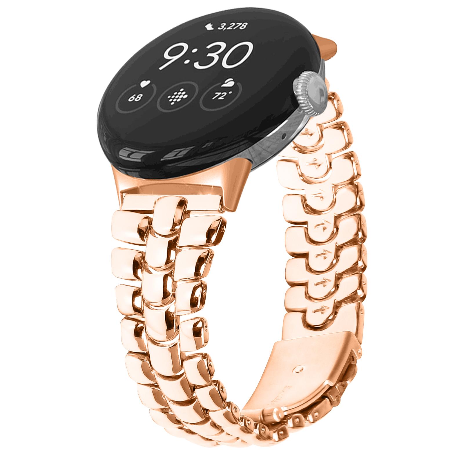 

For Google Pixel Watch 3 41mm/Watch 2/Pixel Watch Fashion Alloy Watch Strap Replacement Wrist Band Silver