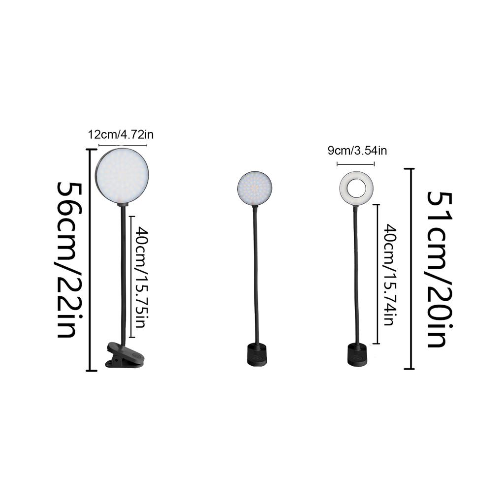 USB Charging Clip Desk Lamp Bedside Reading Lamp with 3 Color Modes and Adjustable Brightness - Black