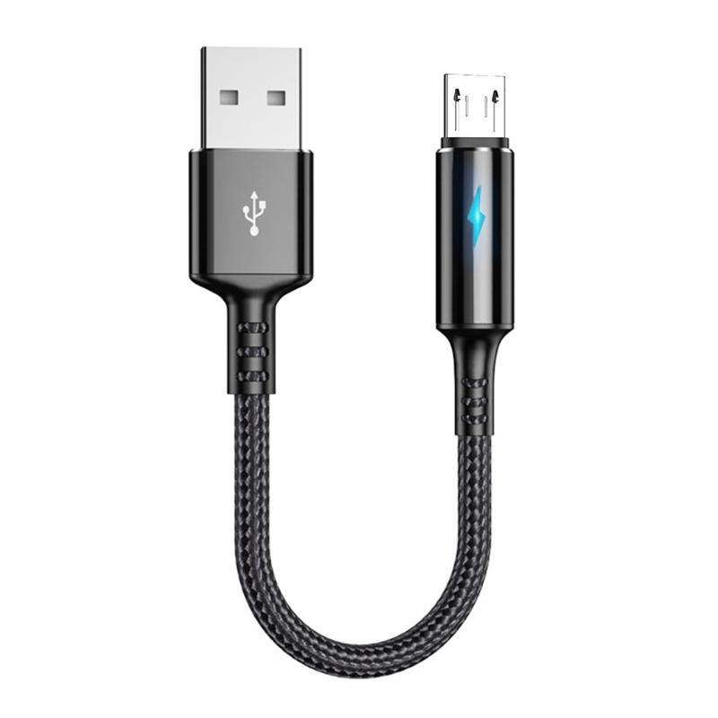 Short Micro USB Cable, USB to Micro USB NylonBraided Fast Charge Cable,Support 480Mbps Data Transmission