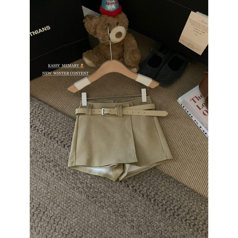Kumikumi Old Qian Style American Retro Pure Color All-Matching Casual Pants Women's Clothing Autumn High Waist Show Elegant Thin Pantskirt