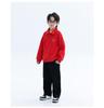 Boys' Red Fleece Hoodie - 2025 Autumn/Winter Zodiac Year of the Horse Outfit for Middle/Big Kids