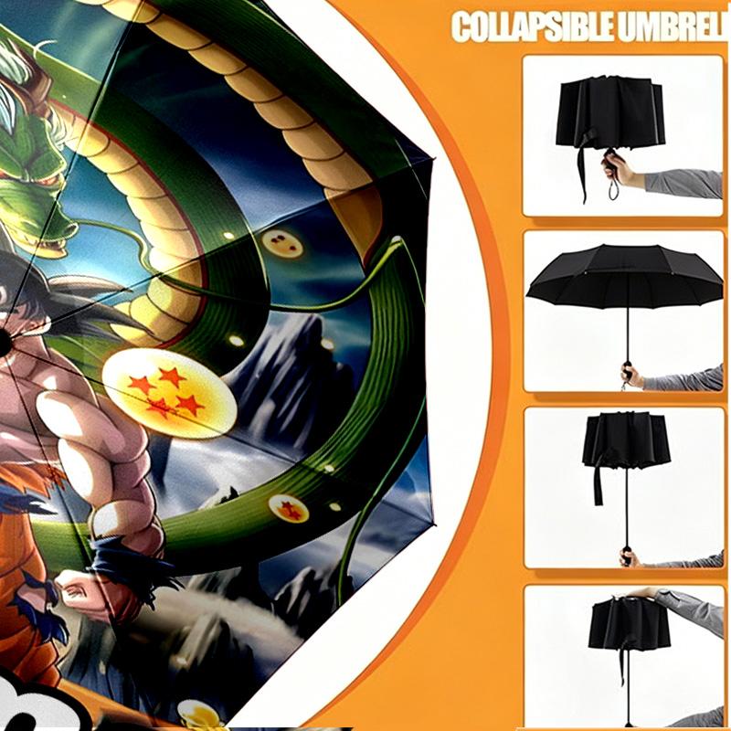Parapluie Personnalisé Nom Personnalisé Imprimé DRAGON BALL, Ouverture/Fermeture Automatique, Structure Robuste à 8 Baleines, Utilisation Quotidienne, Camping, Randonnée, Cadeau d'Anniversaire