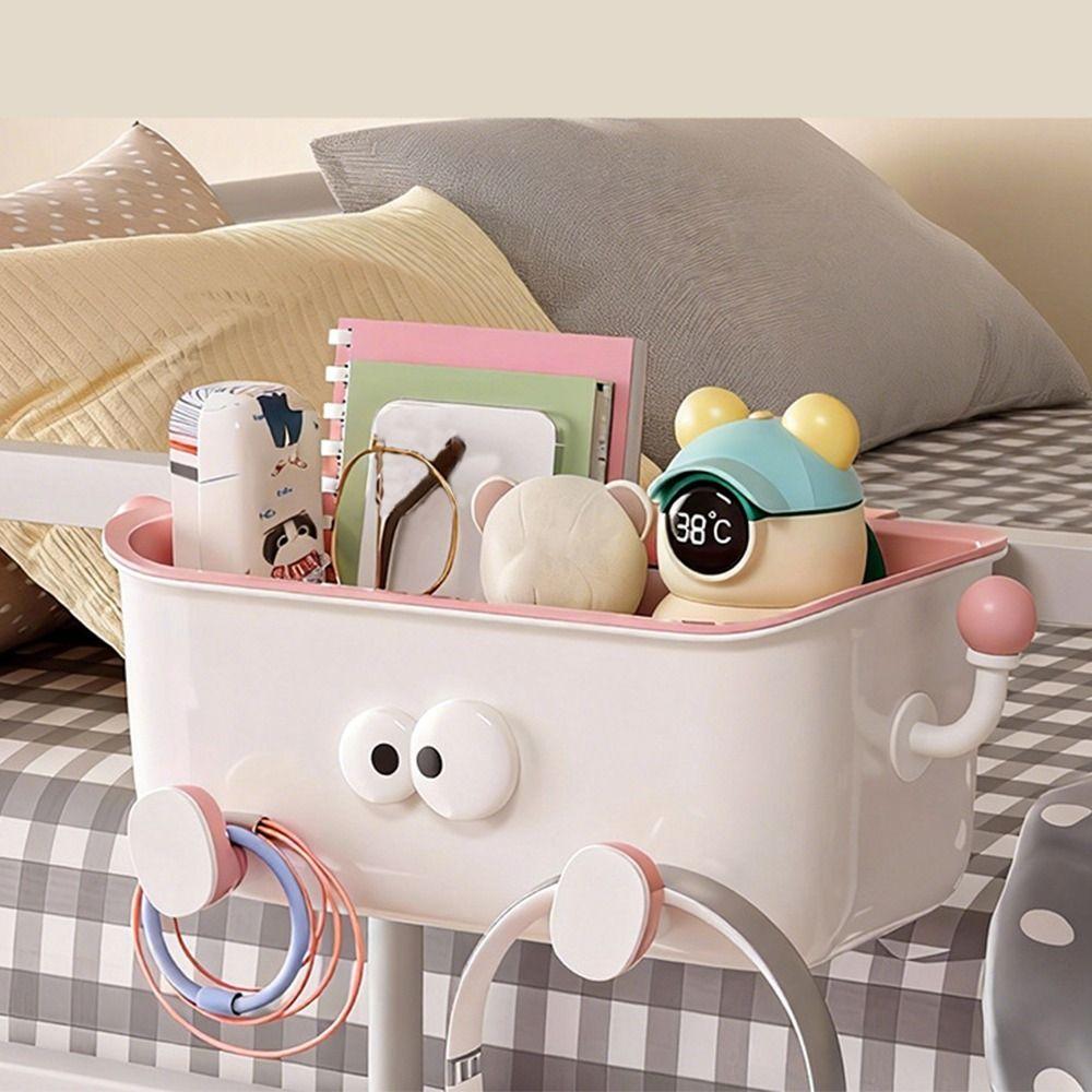 Cartoon Bedside Hanging Basket Free Punch Large Capacity Door Hanging Trash Can Space Saving Plastic Bed Storage Organizer